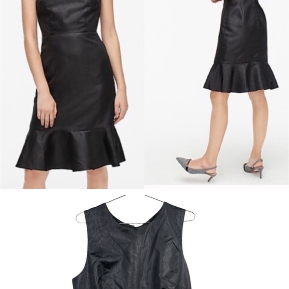 JCREWS BLACK RUFFLE HEM BOW BACK size 0 & 2 - Picture 3 of 6